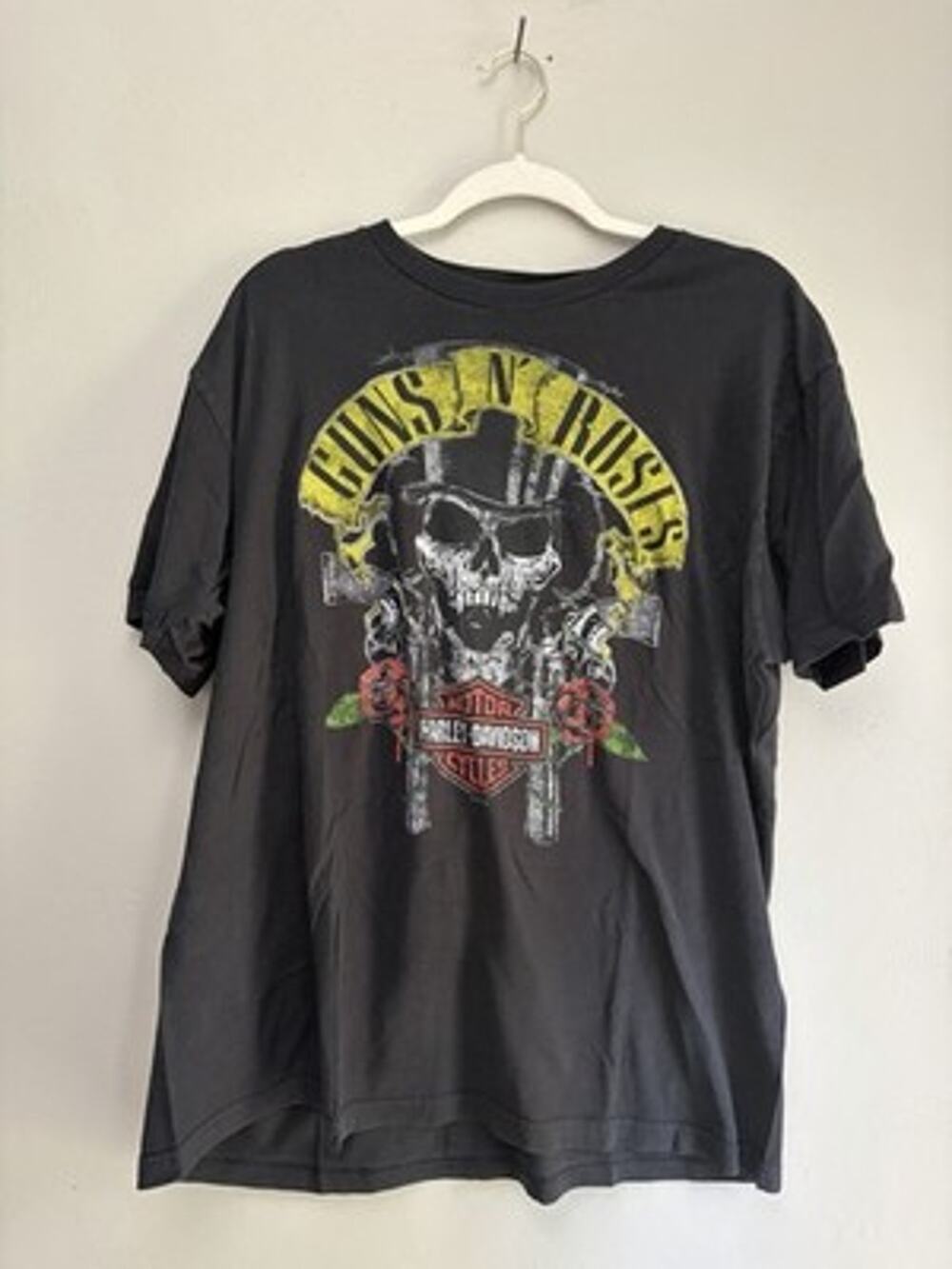 Vintage Harley Davidson Guns N Roses T-shirt Graphic Print Mens (0203)